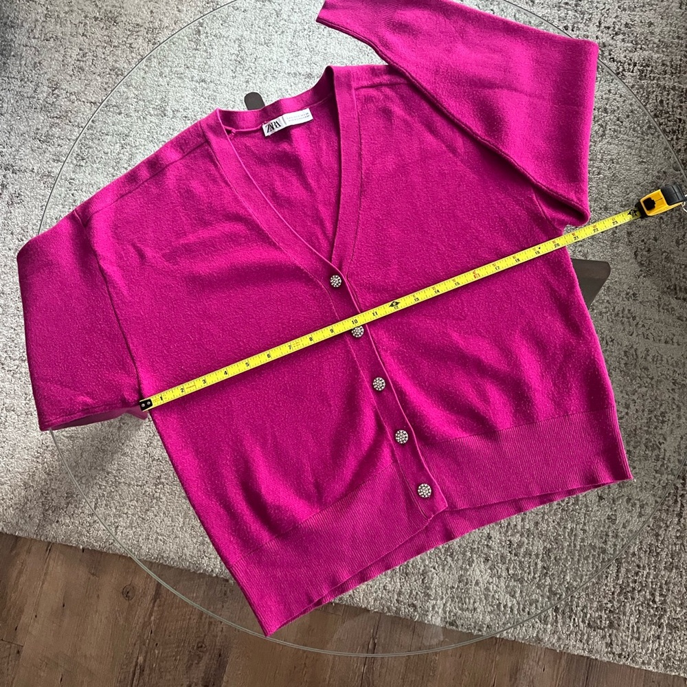Zara Jewel Button Knit Cardigan Sz S - Picture 8 of 13